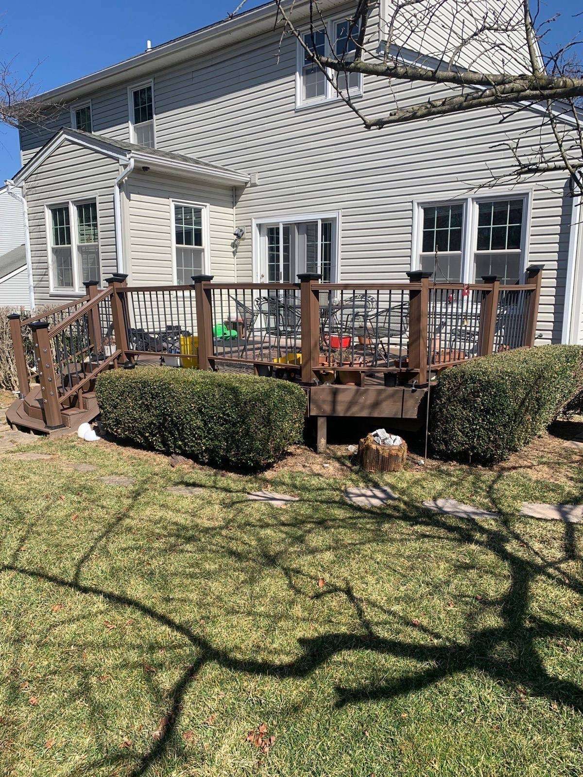 Deck before remodel, TimberTech Prime+ in Coconut Husk, Ellicott City
