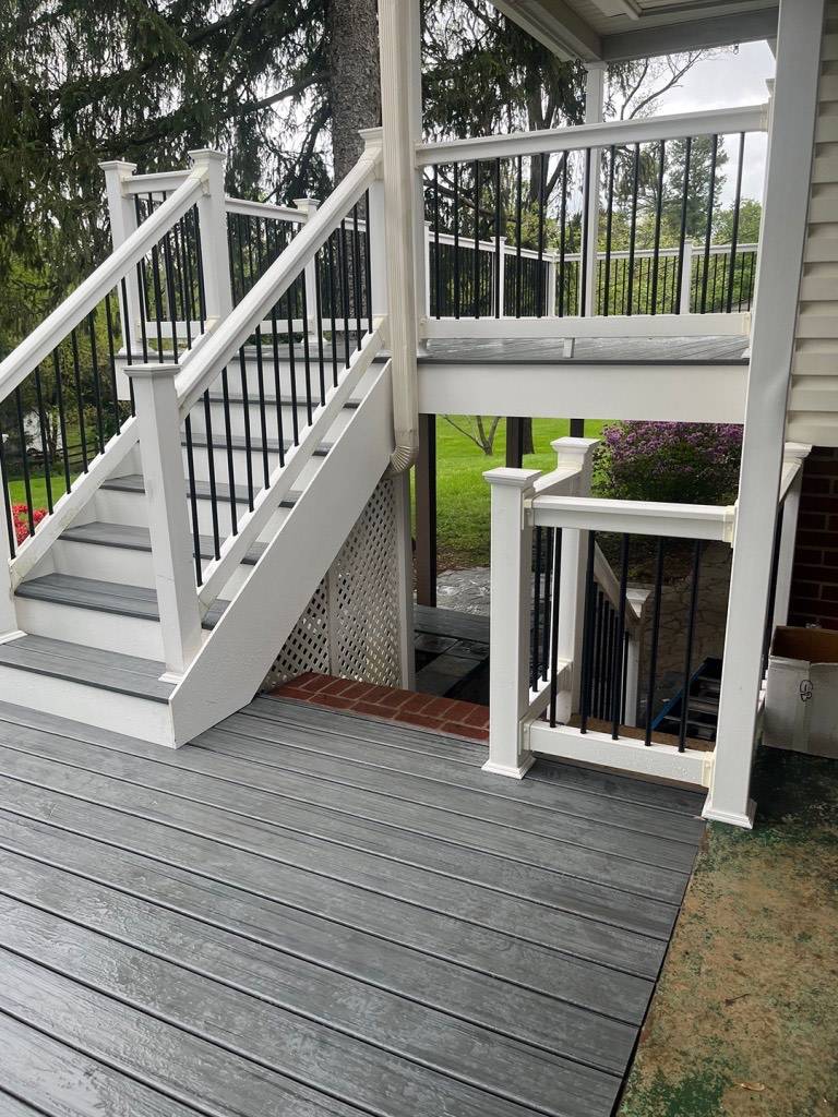 Deck stairs and railings installation.