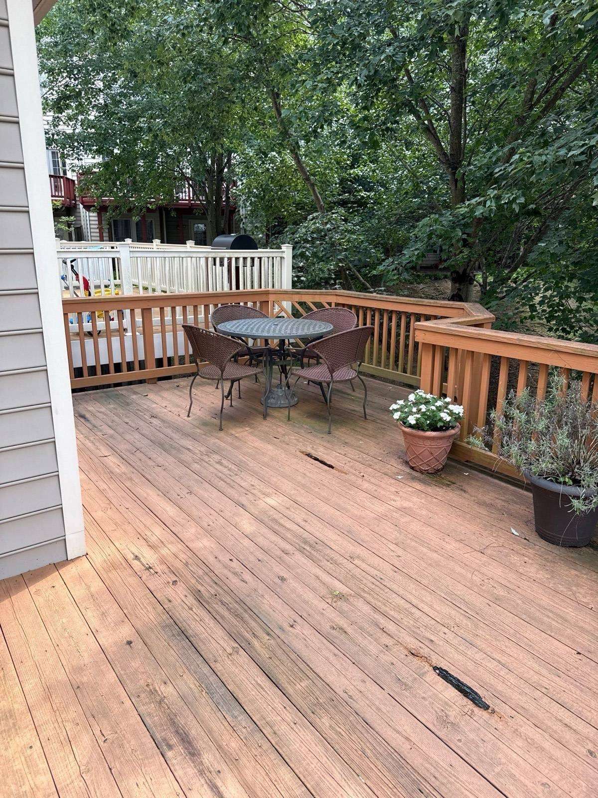 Deck before remodel, Trex Enhance Basics Saddle, Ellicott City