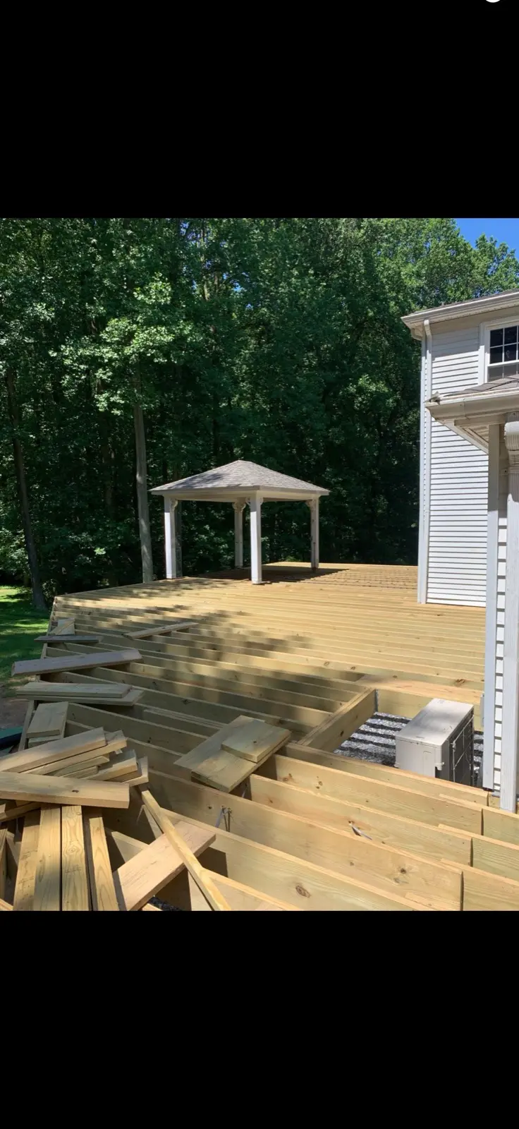 Deck before remodel, Azek Vintage Mahogany and Cypress with Azek Cable railing, Clarksville