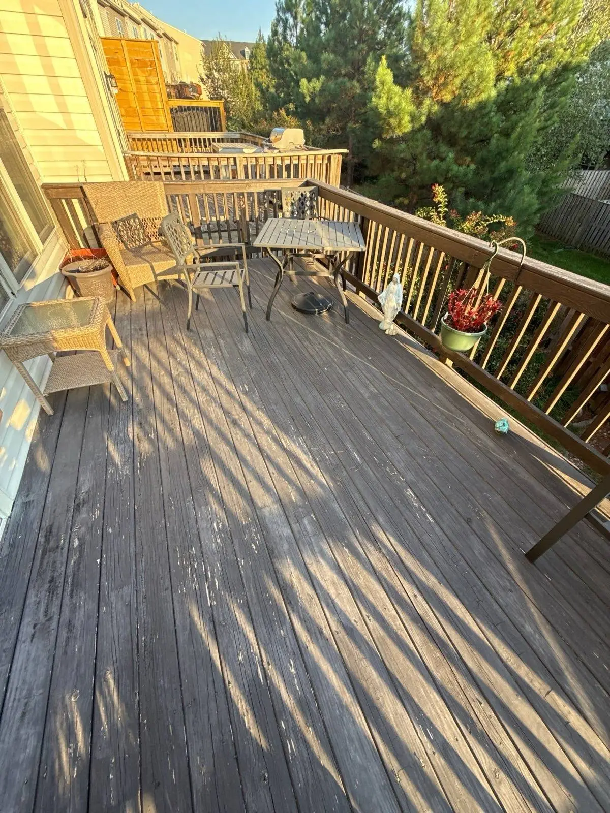 Deck before remodel, Trex Enhance Naturals Coastal Bluff, Arnold