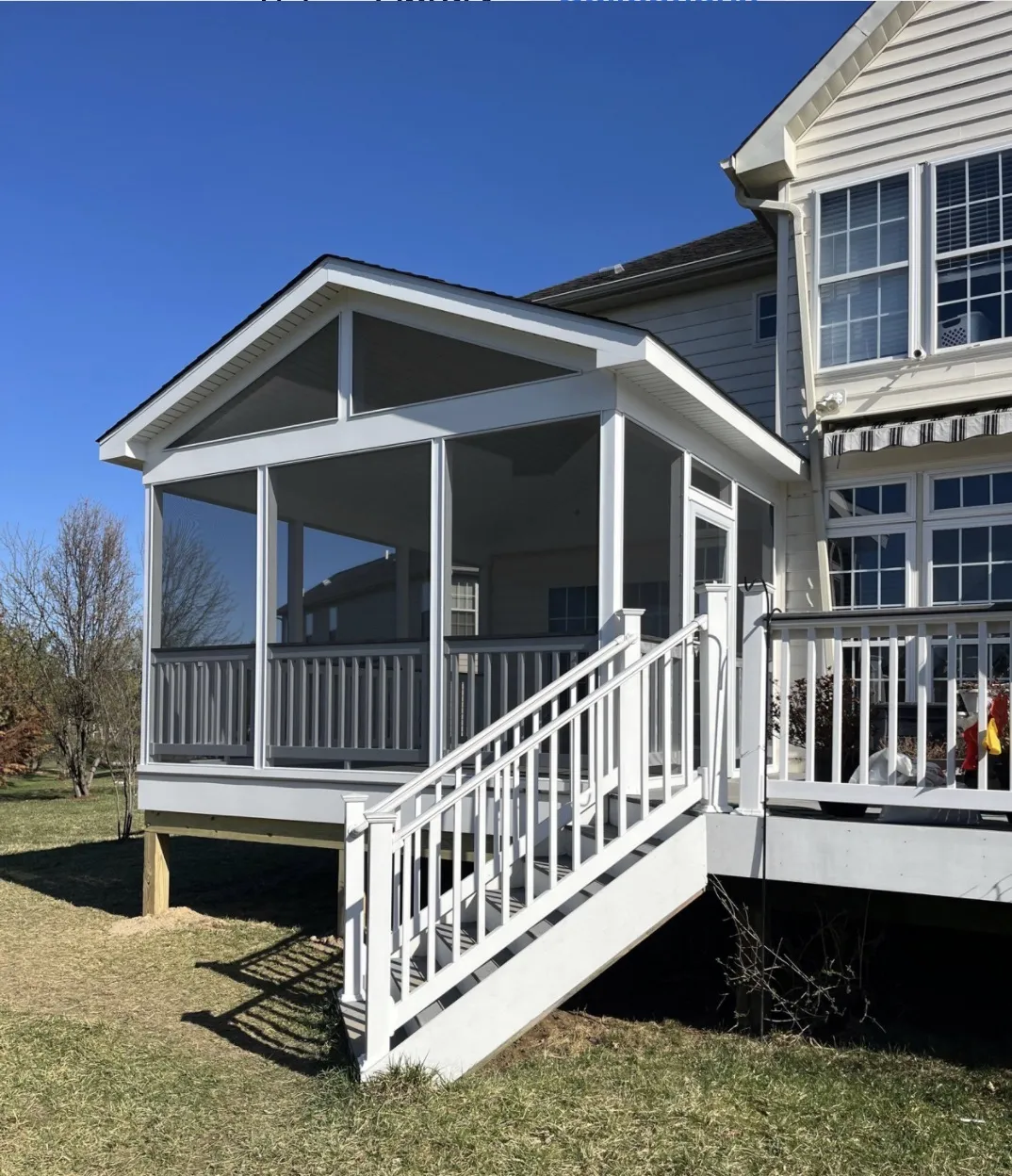 Screened porch enclosure exterior, Laurel, Maryland.