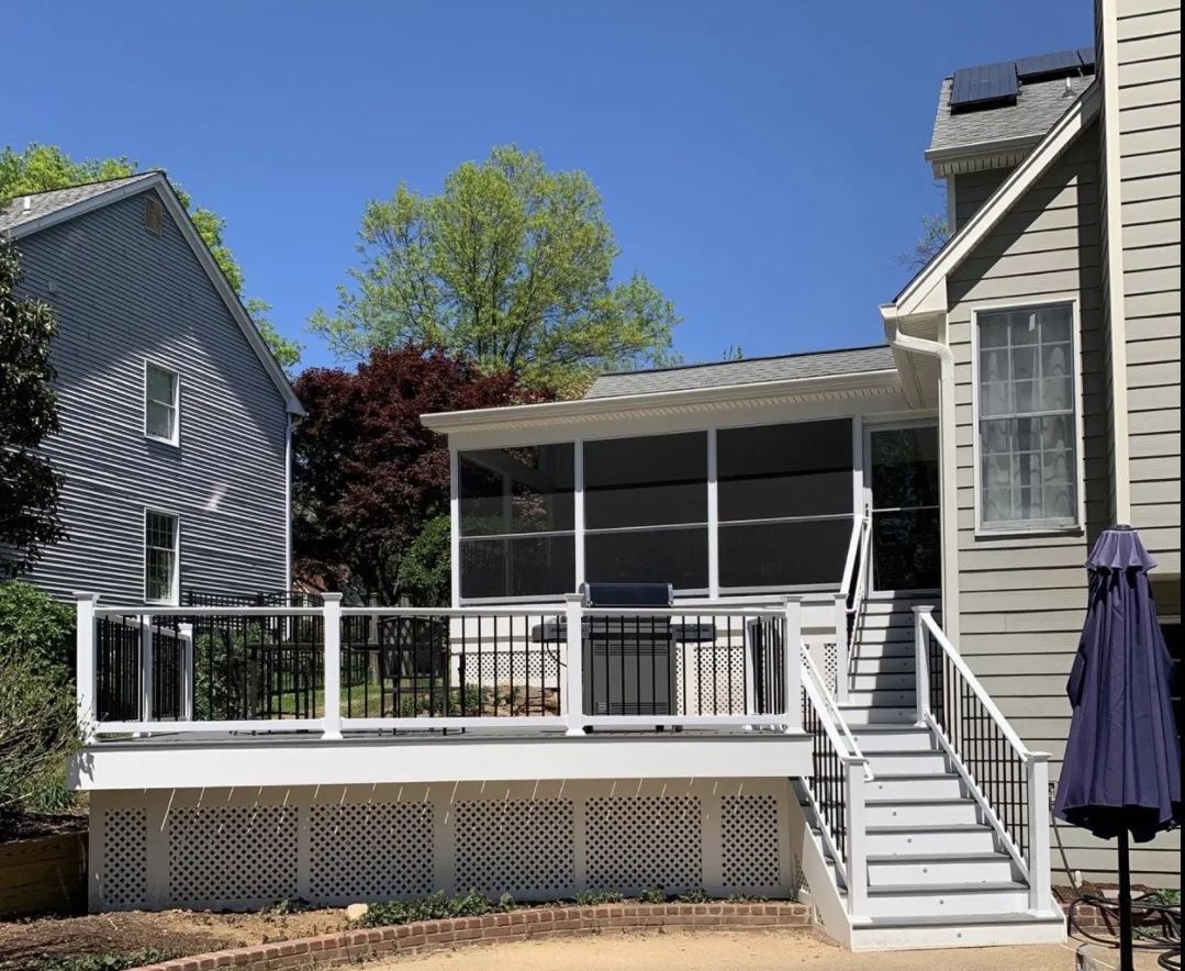 Screened porch enclosure exterior, Ellicott City, Maryland.