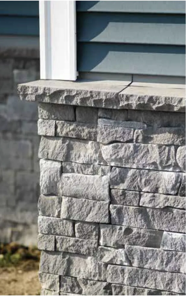 Stone facade in Adirondack Snowfall.