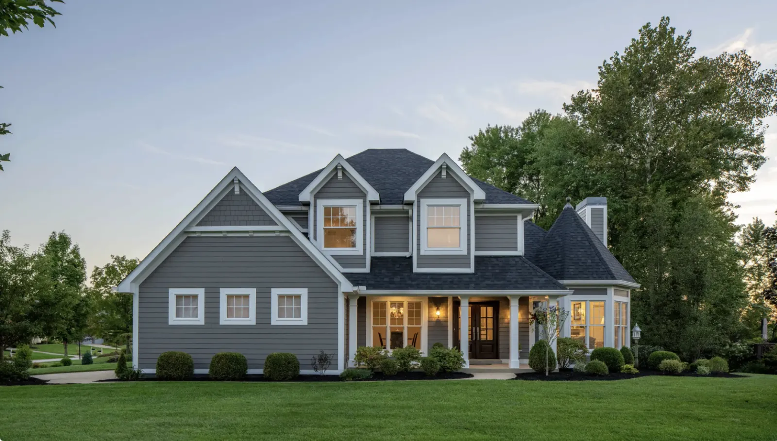 James Hardie HardiePlank siding in Aged Pewter.