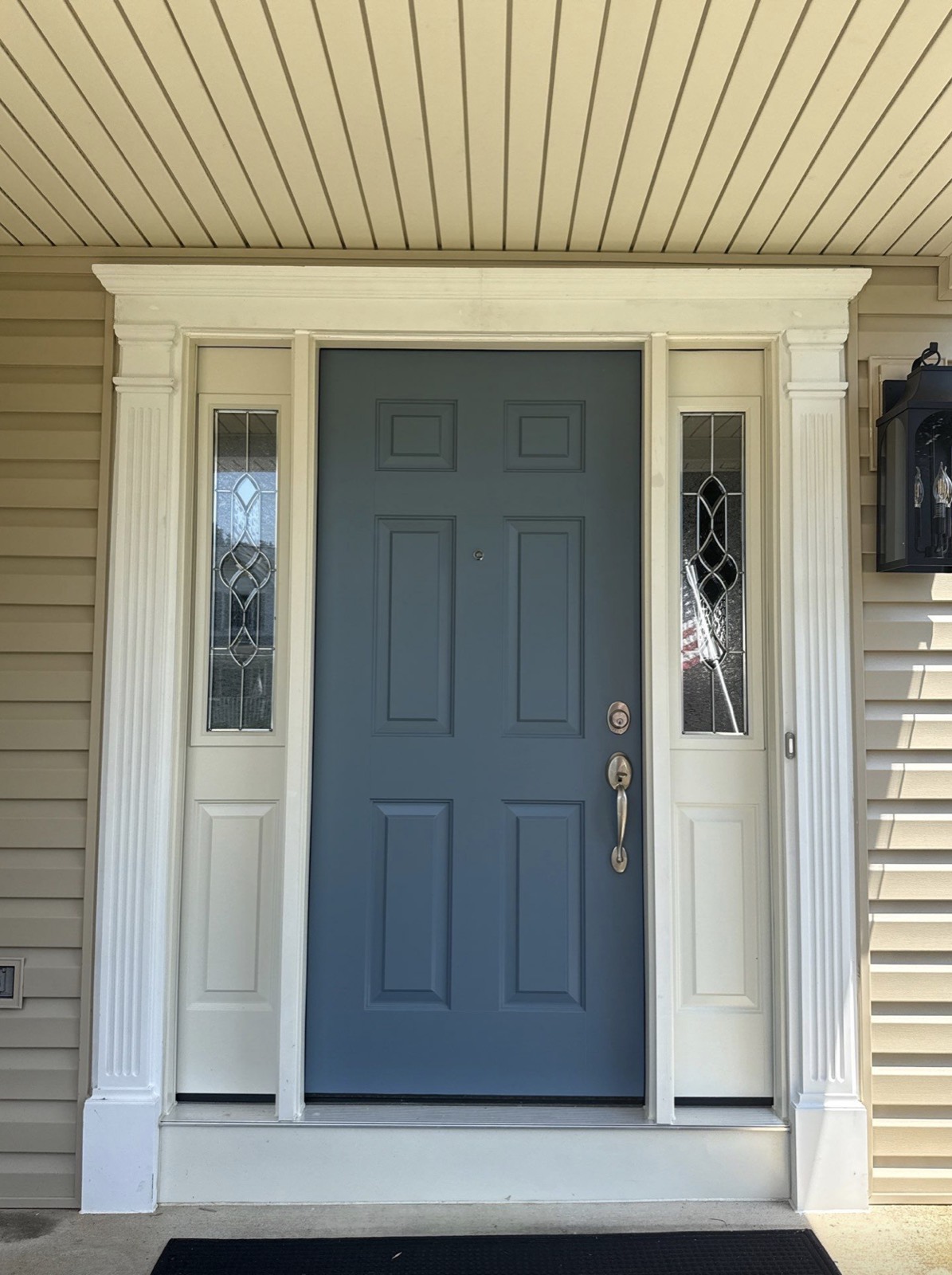 Before, ProVia Ascent fiberglass entry door in Geneva Blue, Abingdon, MD