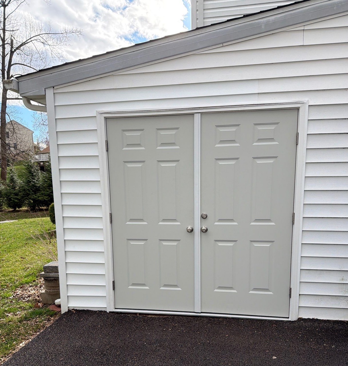 Before, Therma-Tru shed door, Cockeysville, MD