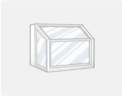 Garden window diagram: a box window that projects outward.