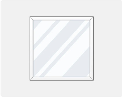 Picture window diagram: a fixed pane that does not open.