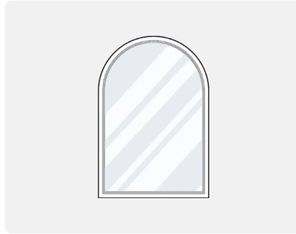 Shaped window diagram: a custom arched window.