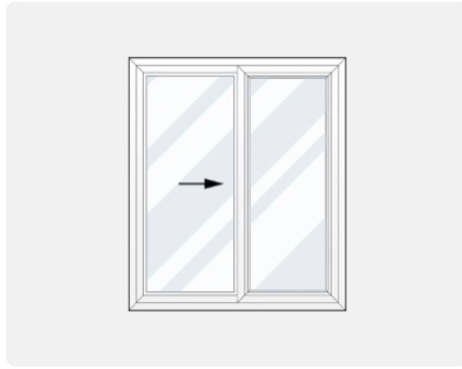 Single slider window diagram: one sash slides horizontally.