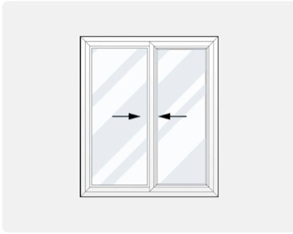 Two and three-lite slider window diagram: sashes slide horizontally.