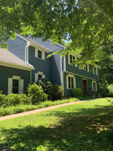 New blue Certainteed Cedar Impressions vinyl siding Howard County MD 1080Wx1440H