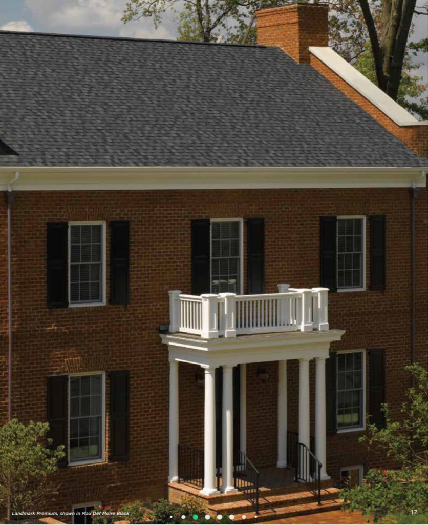 Brick Colonial with Landmark Premium Moire Black shingles