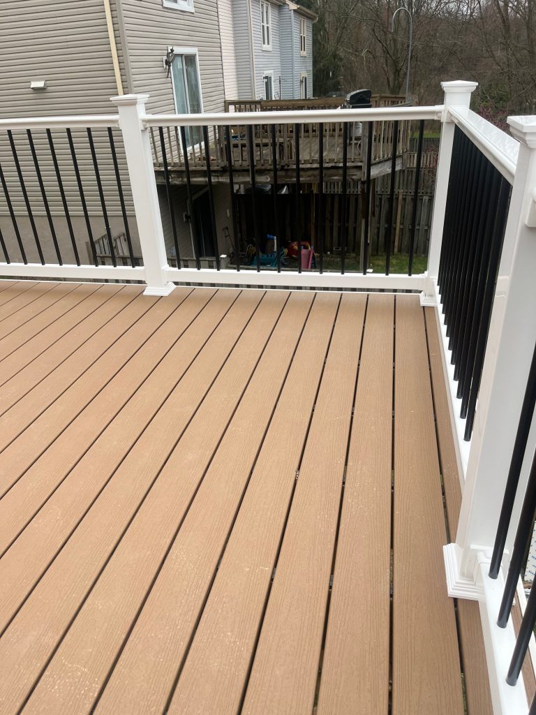 White railings and Composite Decking